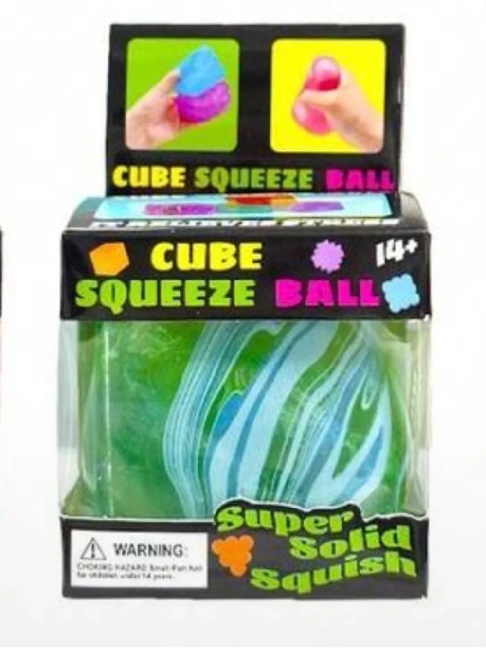 Cube Squeeze Ball- Green Swirl- NWT
